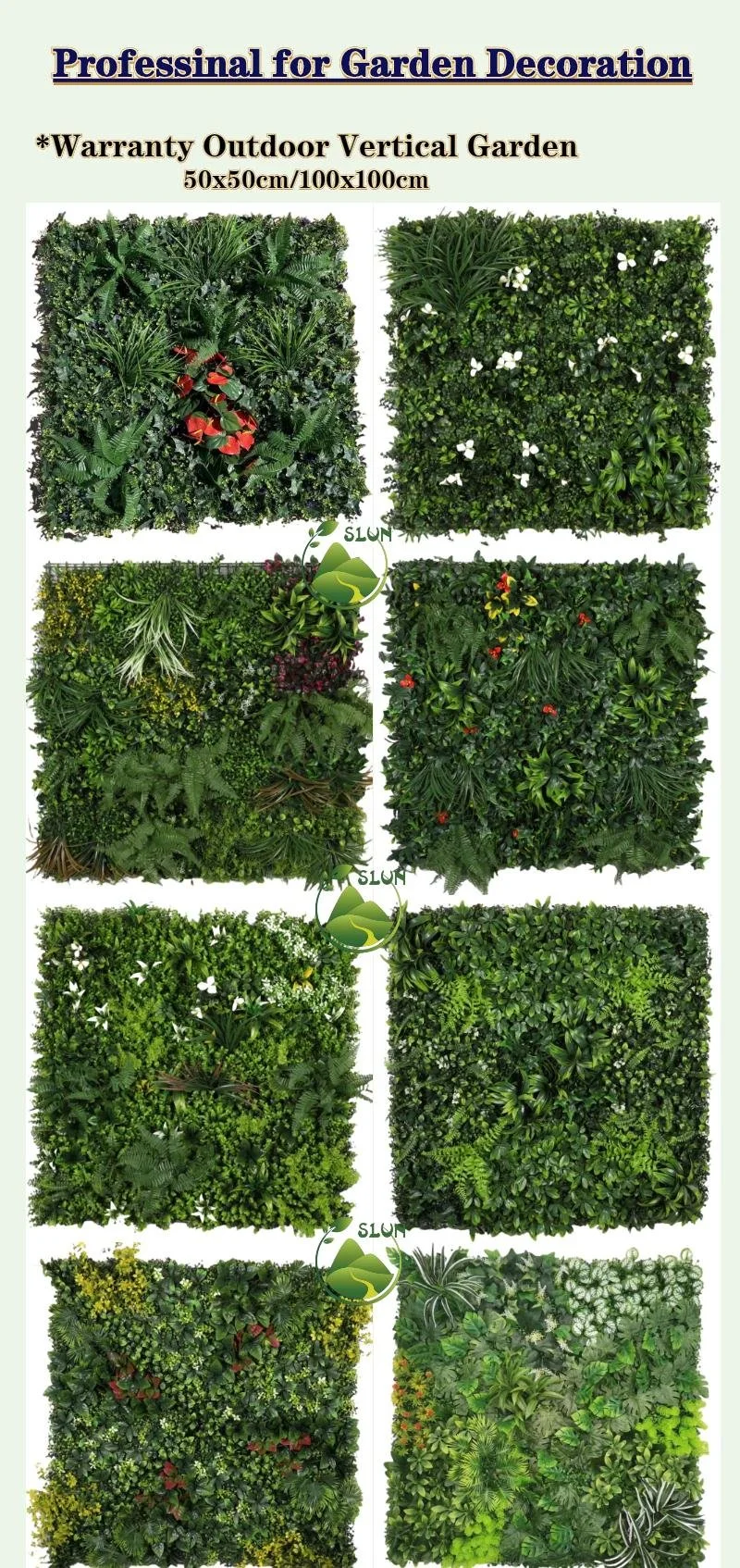 Customized Faux Artificial Hanging Grass Plants Wall Artificial Hedge Artificial Plants and Flowers