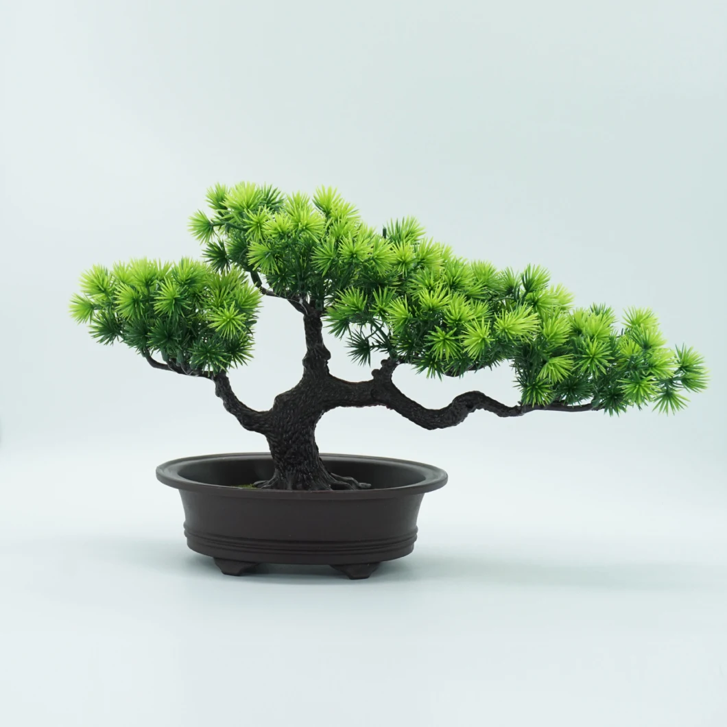 Home Garden Decor Faux Small Plastic Plant Artificial Mini Potted Bonsai Pine Tree Plant