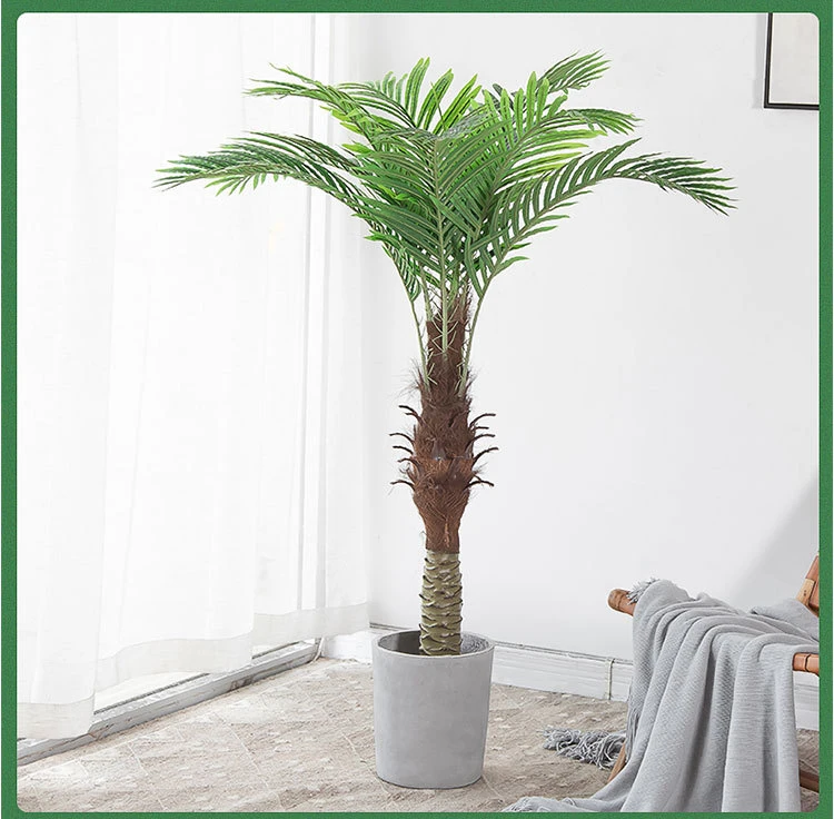 European Ins Hot Style Decoration Artificial Potted Plant Tall Palm Plant Bonsai Palm Tree for Hotel Garden Decoration