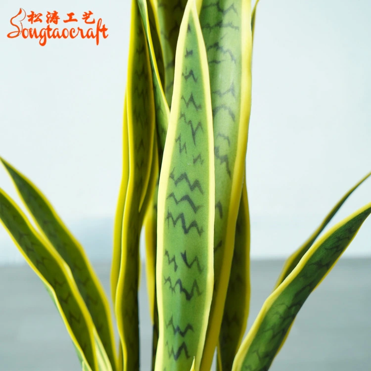 High Quality Hot Sale Yellow Decorative Snake Plant Artificial Sansewieria Bonsai Tree