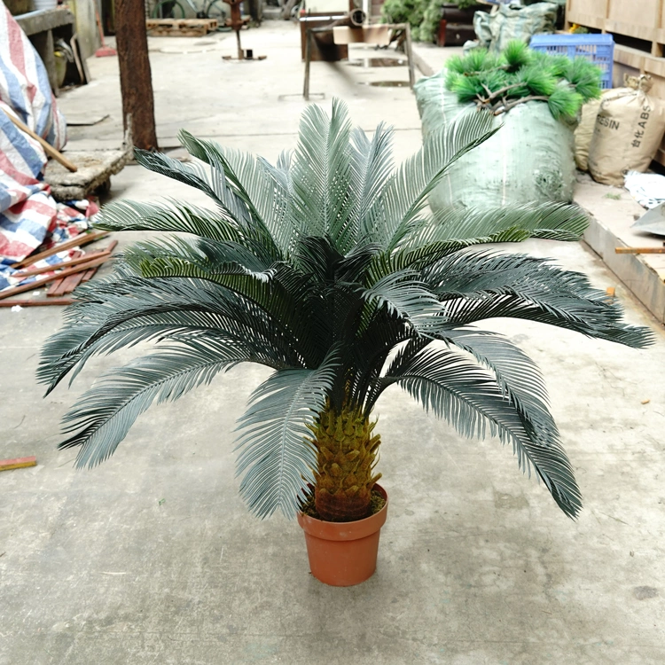 80cm Height Indoor Outdoor Garden Ornaments Mini Artificial Cycads Bonsai Tree for Home Decoration