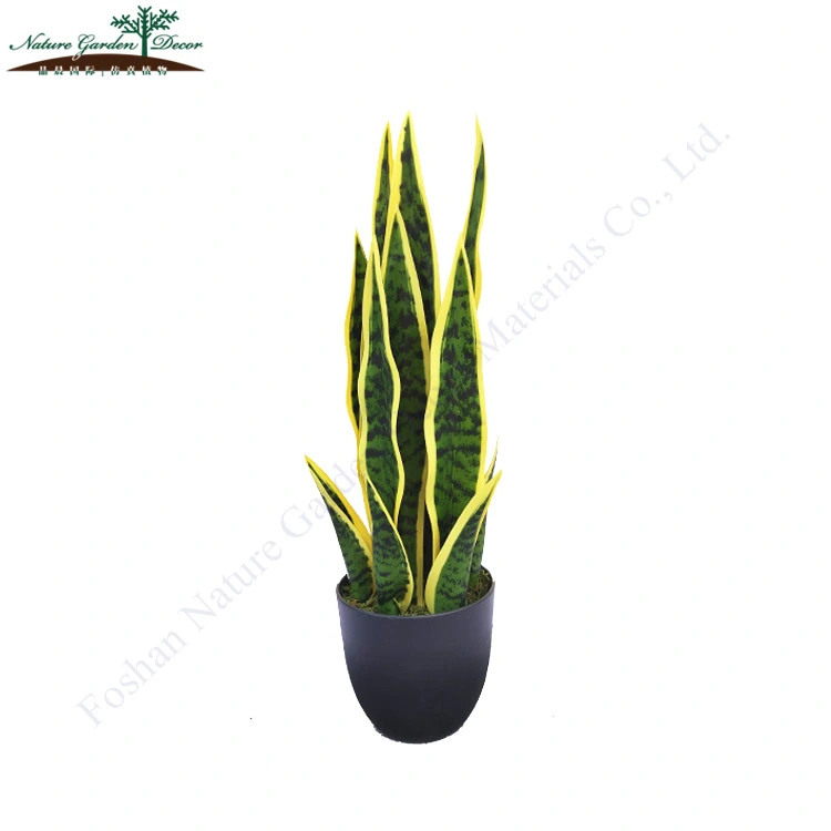 Fashion Snake Tree Sansevieria Trifasciata Prain Green and Yellow Artificial Plant Bonsai