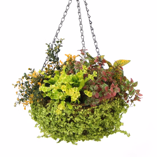 ガーデン用グリーンハンギングバスケット・人工観葉植物の卸販売