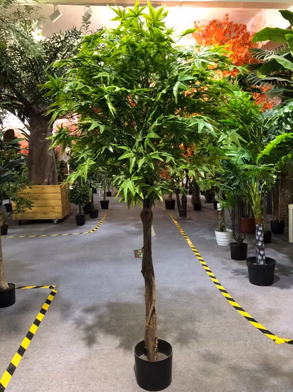 ほぼ天然の小さな 12/18 葉の盆栽、人工および装飾用の植物、木のドロップをカスタマイズできます。