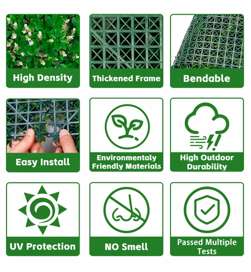 人工芝壁パネル、植物緑のプラスチック壁草、人工芝壁の背景