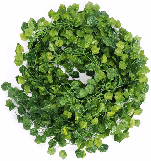 フラワーリース人工ツタの葉つる植物庭の装飾グリーンチェーン